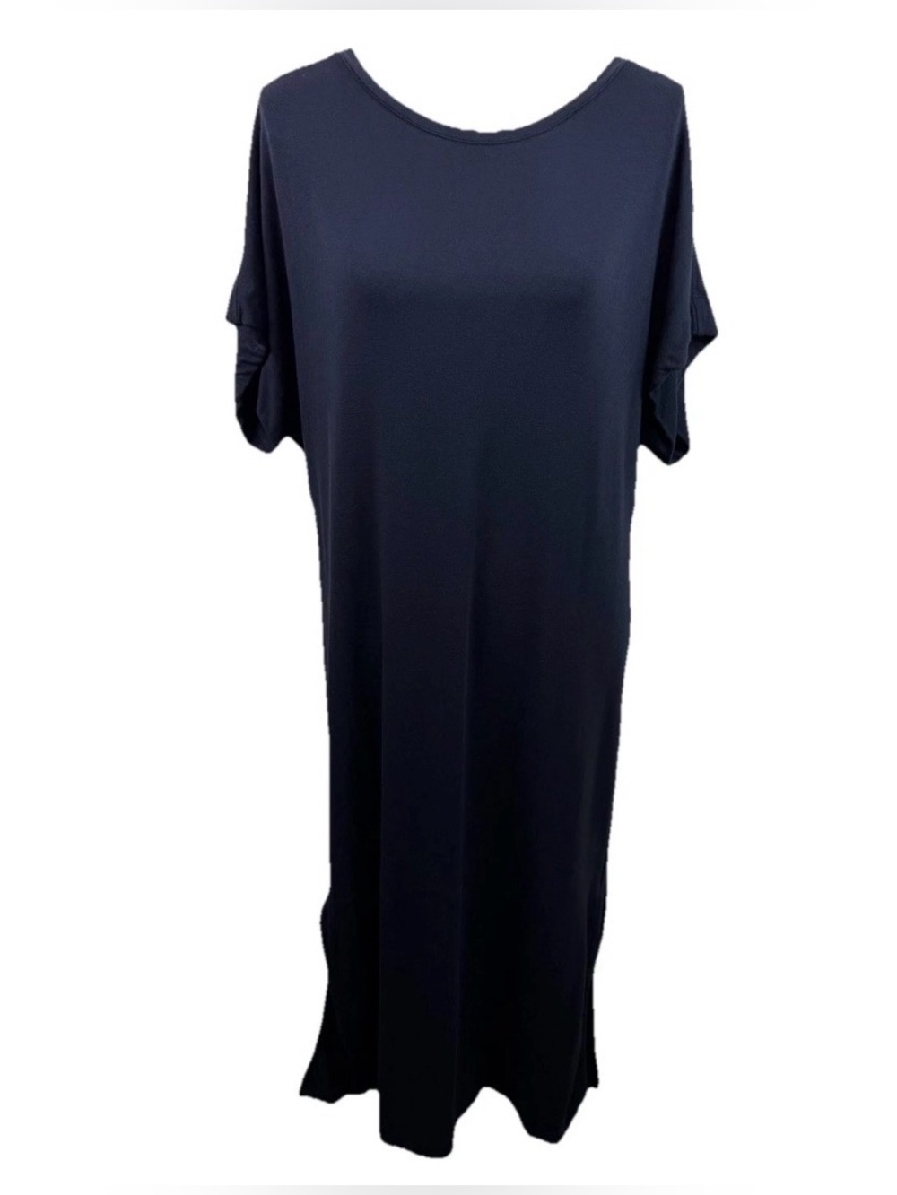 Lou & Grey | Navy Blue Signature Soft Short Sleeve Midi Dress
